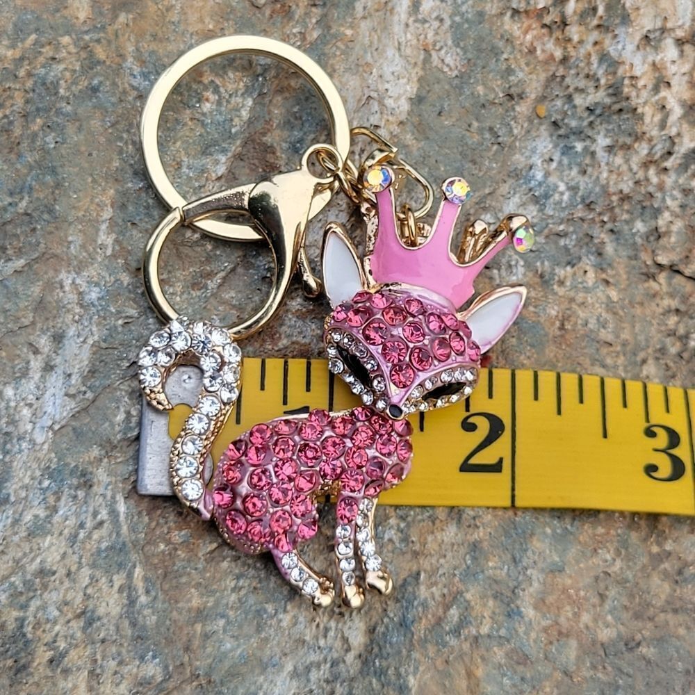 Austrian Crystal Fox Keychain - Picture 3 of 7
